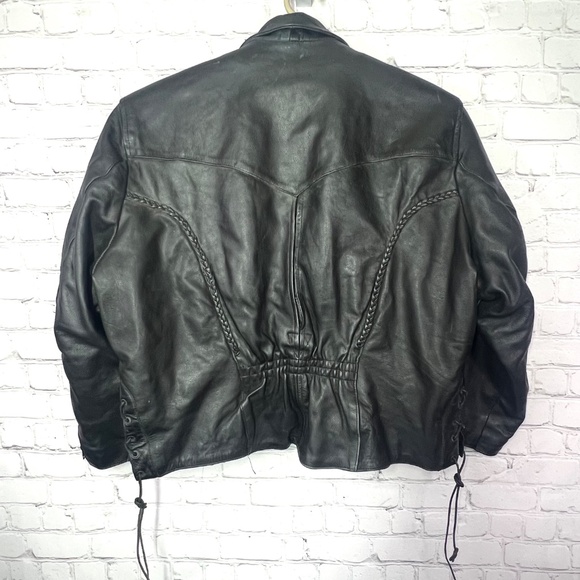 🏍️ |•HOT LEATHERS•| Genuine Leather Black Zip Out Insulate Jacket Size XXXXL - Picture 2 of 15